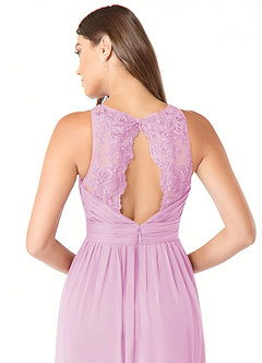 Azazie Luz Bridesmaid Dresses Candy Pink A-Line Lace Chiffon Dress image6