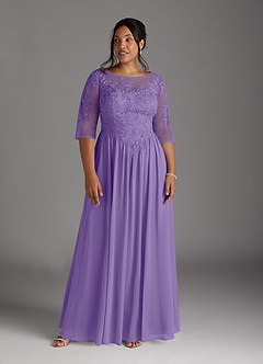 Azazie Mirielle Kleider für die Brautmutter A-Linie Schaufel Spitze Chiffon Kleid Tahiti image9