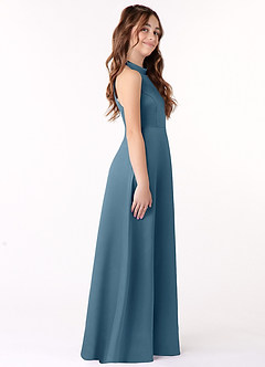 Azazie Laurel Junior Bermuda A-Line Stretch Satin Dress image2