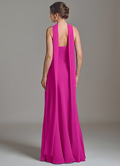 Azazie Ilana Bridesmaid Dresses Fuchsia A-Line Strapless Chiffon Dress image2