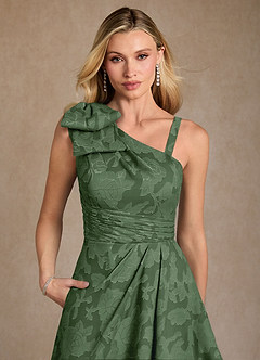 Azazie Easton Mother of the Bride Dresses Eucalyptus Ball-Gown One Shoulder Floral Burnout Dress image4