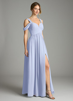 Azazie Lianne Vestidos de damas de honor Vestido de Hielo de Gasa de Corte en A con Vestidos sin tirantes image5