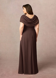Azazie Mary vestidos de madre de la novia Vestido de Ganache de Gasa de Corte en A con Corte Lateral image3