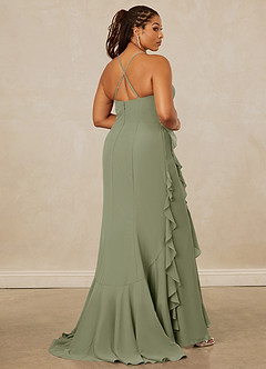 Christian Siriano Bridal for Azazie 1006 Bridesmaid Dresses Pistachio Mermaid Ruched Chiffon Dress image15