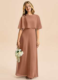 Azazie Maris Junior Abito A-Line in Chiffon Bronzo image5