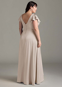 Azazie Omari Bridesmaid Dresses Frost A-Line Stretch Satin Dress image9