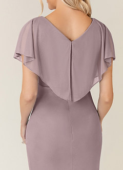 Azazie Waverly Mother of the Bride Dresses Dusk Sheath Pleated Mesh Dress image7