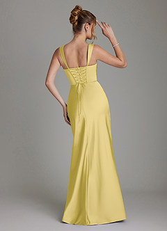 Azazie Agustina Bridesmaid Dresses Canary Mermaid Corset Stretch Satin Dress image2