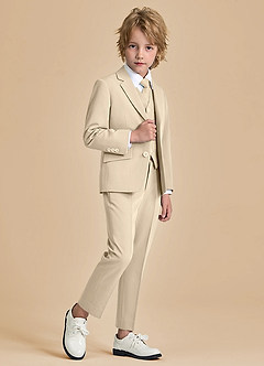 front Oliver Niños Tan Traje de 5 piezas