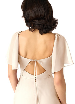 Azazie Chloe Bridesmaid Dresses White Alabaster A-Line Sweetheart Neckline Chiffon Dress image3