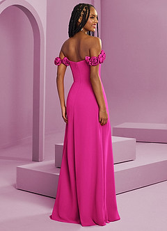 Barbie ♥ Azazie Bridesmaid Dresses Barbie Pink A-Line Off the Shoulder Chiffon Convertible Dress image12