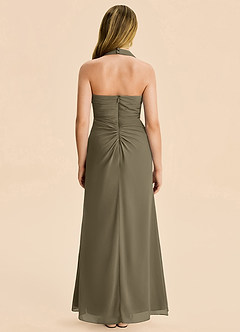 Azazie Destiny Junior Willow Green Sheath Ruched Chiffon Dress image2