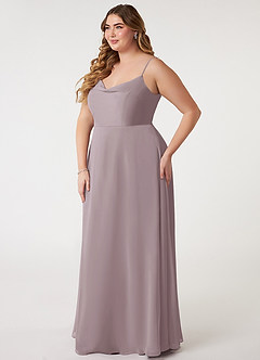 Azazie Daenerys Bridesmaid Dresses Dusk A-Line Cowl Chiffon Dress image10