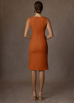 front Kennedy Laranja Queimada Conjunto de paletó estruturado e tecido elástico