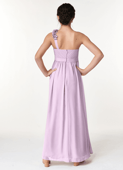 Azazie Flower Junior Frosted Lilac A-Line Pleated Chiffon Dress image2