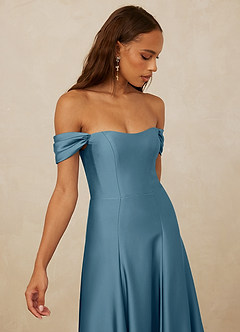 Christian Siriano Bridal for Azazie 1002 Bridesmaid Dresses Bermuda A-Line Off the Shoulder Stretch Satin Convertible Dress image4