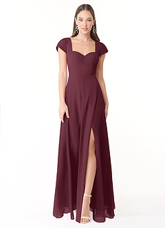 Azazie Hainsly Bridesmaid Dresses Cabernet A-Line Sweetheart Neckline Chiffon Dress image1