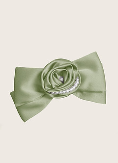 front Lazo de satén elástico color perlado a juego