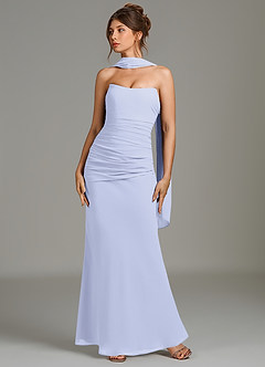 Azazie Whitley Jurken voor bruidsmeisjes Jurk van Chiffon met Zeemeermin Strapless Lavendel image3