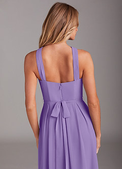 Azazie Dixie Bridesmaid Dresses Tahiti A-Line Halter Pleated Chiffon Dress image6