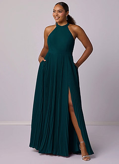 Barbie ♥ Azazie Bridesmaid Dresses Pine A-Line Pleated Chiffon Dress image11