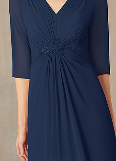 Azazie Yessica Abiti per la Madre della Sposa Abito A-Line in Chiffon Lustrini Marino Scuro image3