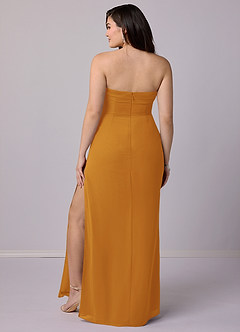 Barbie ♥ Azazie Bridesmaid Dresses Butterscotch Sheath Strapless Chiffon Convertible Dress image9