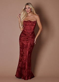 Vestido Rojo Caoba Largo Kelsey image1