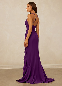 Christian Siriano Bridal for Azazie 1006 Bridesmaid Dresses Grape Mermaid Ruched Chiffon Dress image2