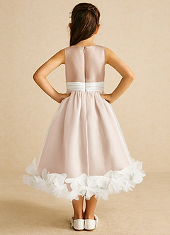 Azazie Stardust Flower Girl Dresses English Rose A-Line Sleeveless Organza Dress image4