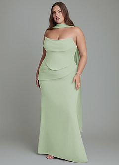 Azazie Sorrel Bridesmaid Dresses Dusty Sage Mermaid Corset Chiffon Dress image9