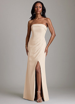 Azazie Aretha Bridesmaid Dresses White Alabaster A-Line Strapless Chiffon Dress image1