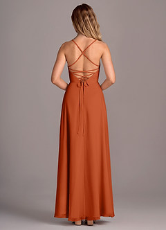Azazie Mei Bridesmaid Dresses Burnt Orange A-Line Chiffon Dress image6