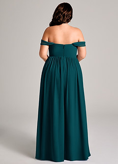 Azazie Calianna Bridesmaid Dresses Pine A-Line Off the Shoulder Chiffon Convertible Dress image15