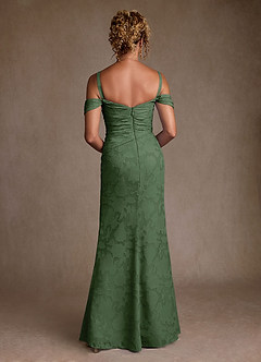 Azazie Irene Mother of the Bride Dresses Eucalyptus A-Line Off the Shoulder Floral Burnout Dress image4