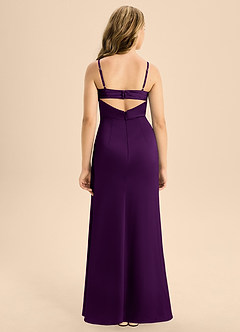 Azazie Renna Junior Robe Trapèze en Satin extensible Plissée Grain De Raisin image2