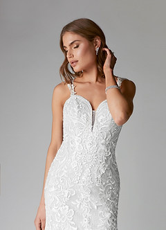Azazie Gardner Final Sale Diamond White Mermaid Sequins Lace Dress image4