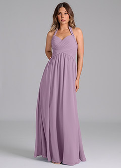 Azazie Darlyn Bridesmaid Dresses Wisteria A-Line Pleated Chiffon Dress image5
