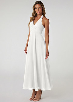 Azazie Tessie Suknie dla druhen Linia A Pofałdowany Szyfon Długość kostki Sukienka image3