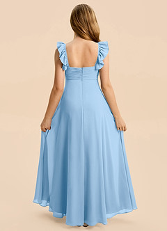 Azazie Dory Junior Powder Blue A-Line Ruched Chiffon Dress image2