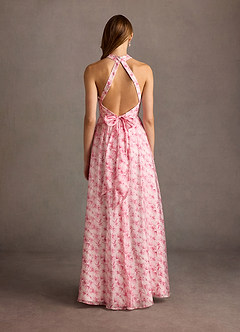 Marjorie Pink Floral Open Back Maxi Dress image2