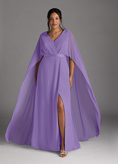Azazie Isa Mother of the Bride Dresses Tahiti A-Line V-Neck Pleated Chiffon Dress image7