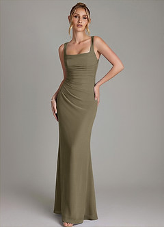 Azazie Agustina Bridesmaid Dresses Willow Green Mermaid Corset Chiffon Dress image4