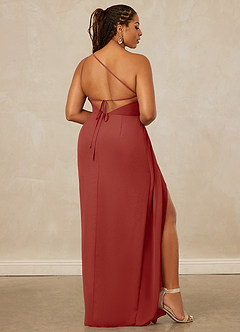 Christian Siriano Bridal for Azazie 1003 Brautjungfernkleider Etui One-Shoulder Chiffon Kleid Terrakotta image9