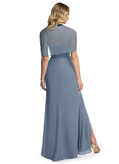 Azazie Zia Bridesmaid Dresses Twilight Sheath Side Slit Chiffon Convertible Dress image4