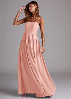 Azazie Calianna Bridesmaid Dresses Rosette A-Line Off the Shoulder Chiffon Convertible Dress image3