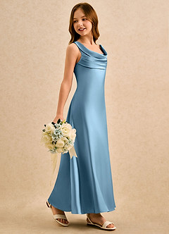 Azazie Raspberry Girls Formal Flower Girl Klänningar Klä A-Line i Stretch Satin Plisserad image3