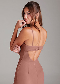 Azazie Leonis Bridesmaid Dresses Cedar Rose Sheath Strapless Chiffon Convertible Dress image4