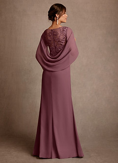 Azazie Santa Clara Mother of the Bride Dresses Sangria A-Line Lace Dress image2