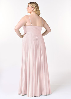 Azazie Vini Bridesmaid Dresses Blushing Pink A-Line V-Neck Pleated Chiffon Dress image8